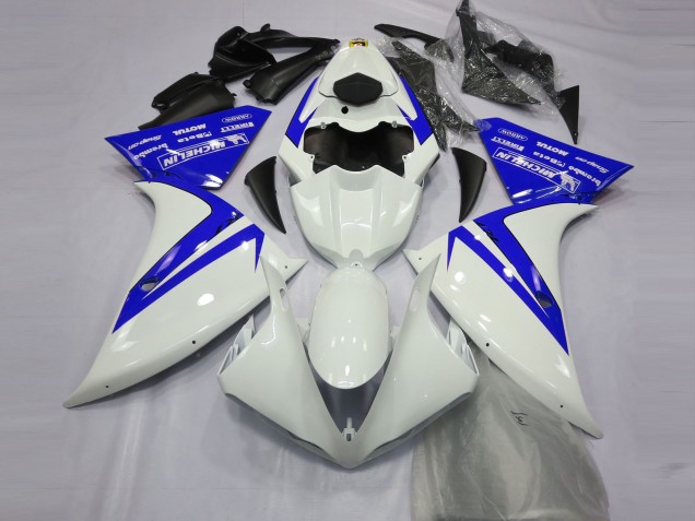 2012-2014 Yamaha R1 Motorcycle Fairings - White Blue