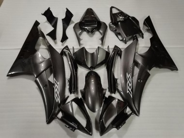 2008-2016 Yamaha R6 Motorcycle Fairings - Glossy Black White Decals