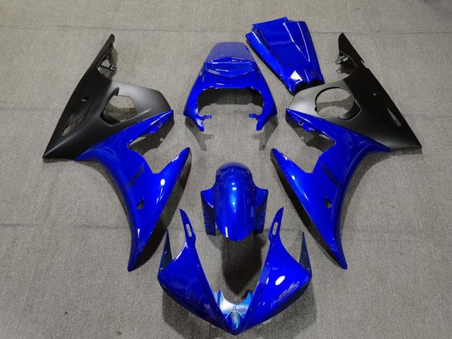 2005 Yamaha R6 Motorcycle Fairings - Blue Matte Black