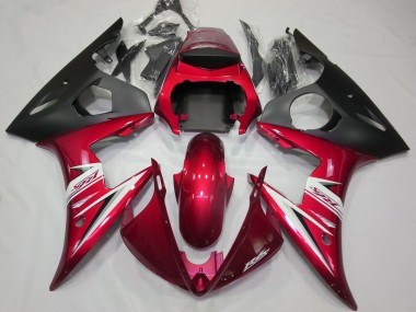 2003-2004 Yamaha R6 Motorcycle Fairings - Red White Matte Black
