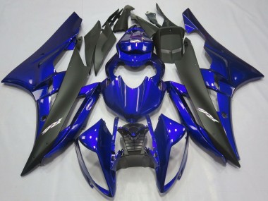 2006-2007 Yamaha R6 Motorcycle Fairings - Blue Matte Black