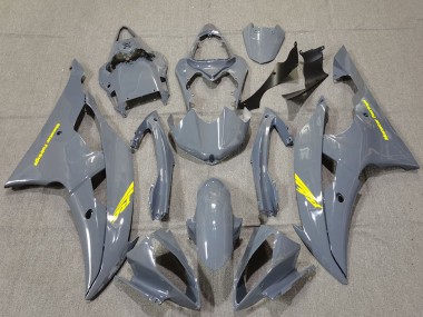 2008-2016 Yamaha R6 Motorcycle Fairings - Nardo Grey High Viz Yellow Decals