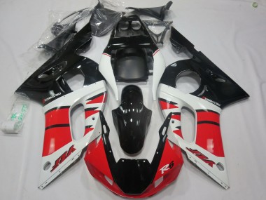 1998-2002 Yamaha R6 Motorcycle Fairings - White Red Glossy Black