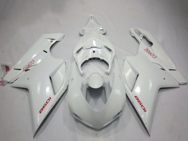 2007-2014 Ducati 1098 Motorcycle Fairings - White Corse