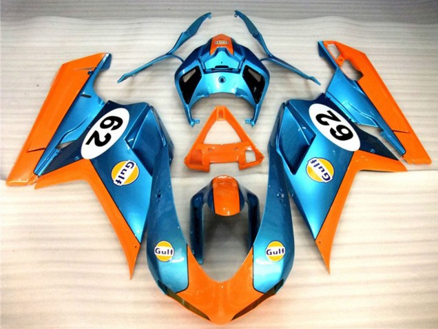 2007-2014 Ducati 848 1098 1198 Motorcycle Fairings - Orange Blue Gulf 62