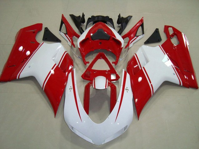 2007-2014 Ducati 848 1098 1198 Motorcycle Fairings - White Red
