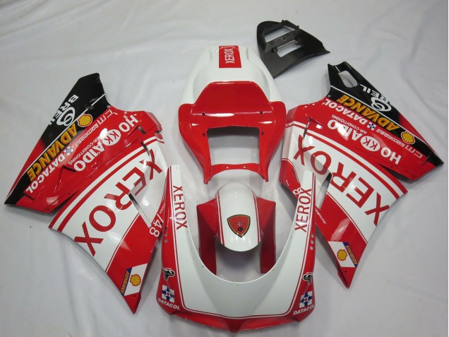 1993-2005 Ducati 748 916 996 998 Motorcycle Fairings - White Red Glossy Black Xerox