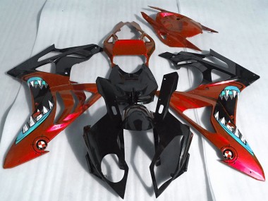 2017-2018 BMW S1000RR Motorcycle Fairings - Red Glossy Black Shark