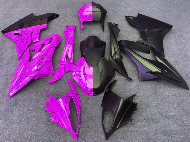 2015-2016 BMW S1000RR Motorcycle Fairings - Pink Matte Black Split