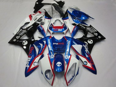 2009-2014 BMW S1000RR Motorcycle Fairings - White Red Blue Glossy Black GoldBet HP