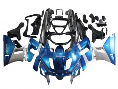 1998-2003 Kawasaki ZZR600 Motorcycle Fairings - Blue Silver Black