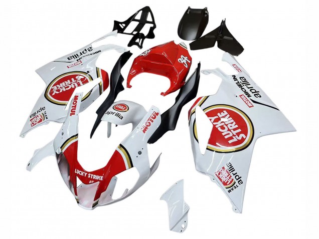 2003-2006 Aprilia RSV1000 Motorcycle Fairings - White Red Lucky Strike Motul 34