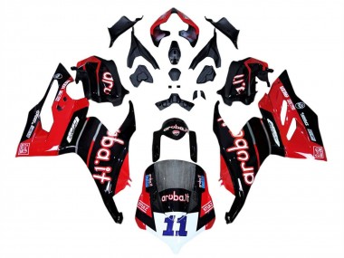2018-2019 Ducati Panigale V4 V4S Motorcycle Fairings - Red Glossy Black Aruba 11