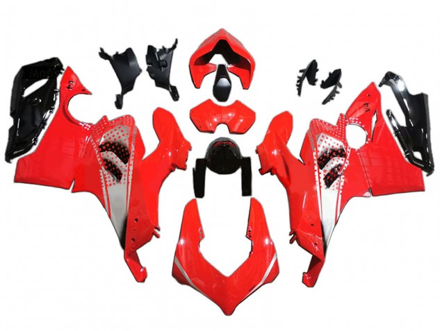 2020-2021 Ducati Panigale V4 V4S Motorcycle Fairings - Red White Glossy Black