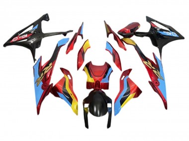 2019-2022 BMW S1000RR Motorcycle Fairings - Light Blue Red Gold