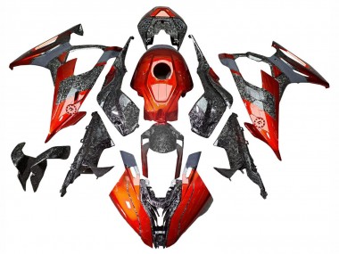 2019-2022 BMW S1000RR Motorcycle Fairings - Dark Orange Forged Carbon Fiber