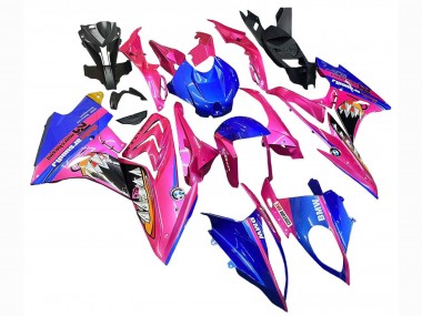 2015-2016 BMW S1000RR Motorcycle Fairings - Pink Blue Shark