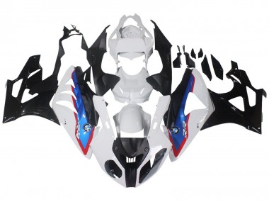 2009-2014 BMW S1000RR Motorcycle Fairings - White Red Blue Glossy Black HP Becker Carbon