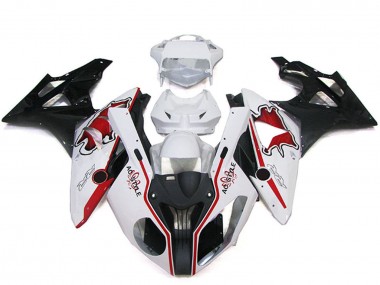 2009-2014 BMW S1000RR Bike Fairings - White Red Glossy Black