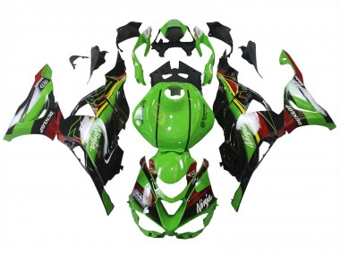 2023-2025 Kawasaki ZX6R Motorcycle Fairings - Green Black Red Yellow Dunlop