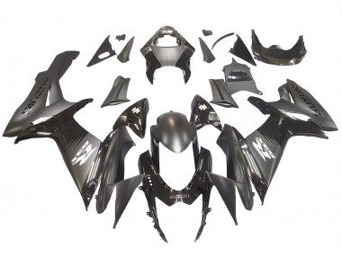 2011-2024 Suzuki GSXR 600 / GSXR 750 Motorcycle Fairings - Matte Black Glossy Black White Decal