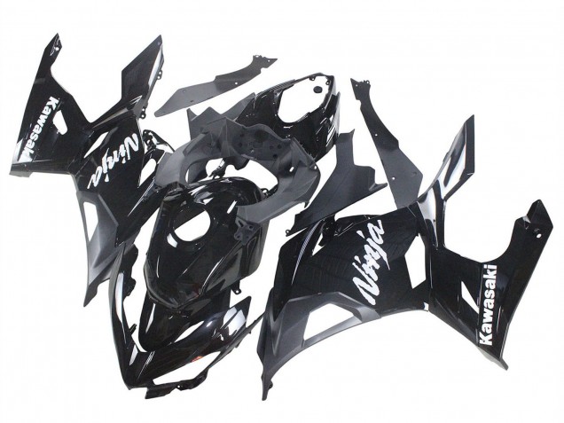 2018-2024 Kawasaki Ninja 400 Motorcycle Fairings - Glossy Black Matte Black White Decals