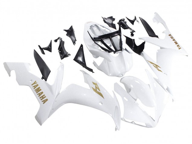 2004-2006 Yamaha YZF 1000 R1 Motorcycle Fairings - White Gold Decals