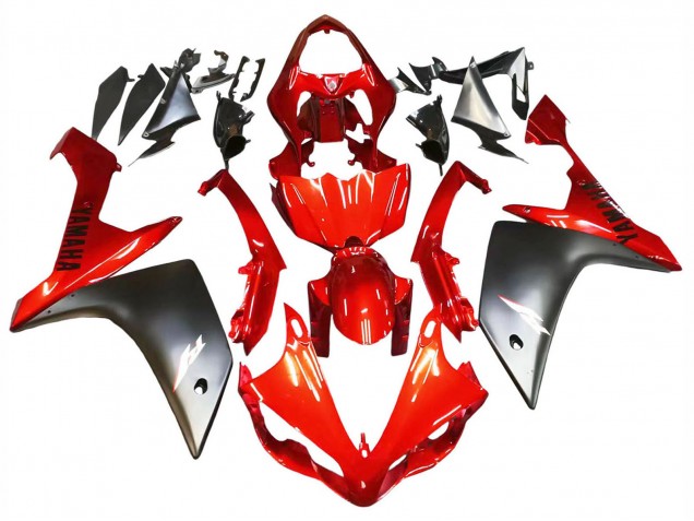 2007-2008 Yamaha YZF 1000 R1 Motorcycle Fairing - Red Matte Black