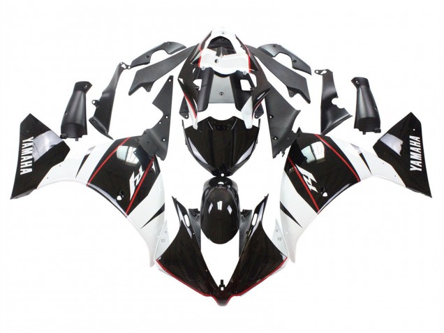 2012-2014 Yamaha YZF 1000 R1 Motorcycle Fairing - White Red Glossy Black
