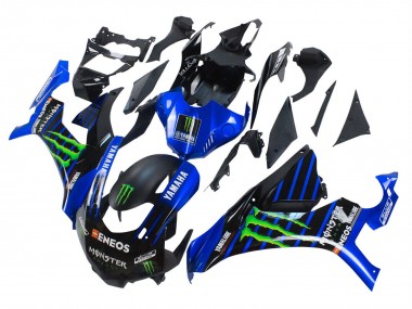 2015-2019 Yamaha YZF 1000 R1 Motorcycle Fairings - Blue Matte Black Green Monster ENEOS