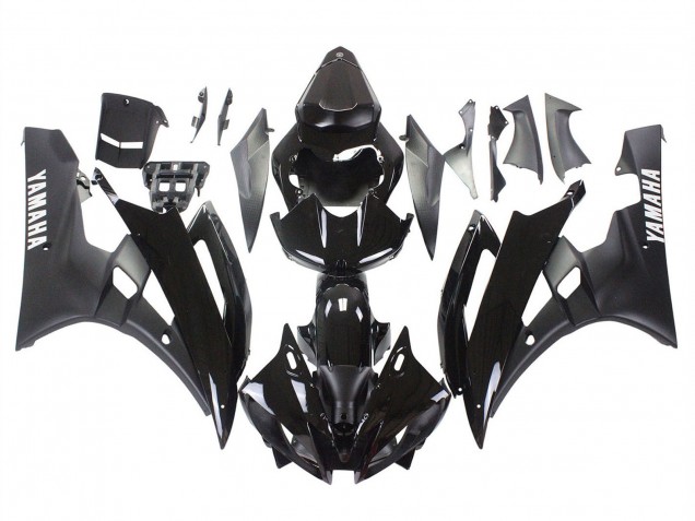 2006-2007 Yamaha YZF 600 R6 Motorcycle Fairings - Glossy Black Matte Black