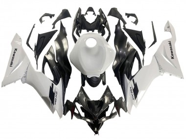 2019-2022 Kawasaki ZX6R Motorcycle Fairings - White Black Carbon Fiber