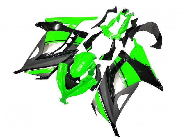 2013-2024 Kawasaki EX300 Motorcycle Fairings - Green Silver Black