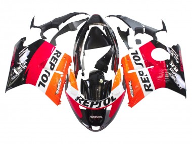 1996-2007 Honda CBR1100XX Blackbird Abs Motorcycle Fairings - Orange White Red Glossy Black Repsol