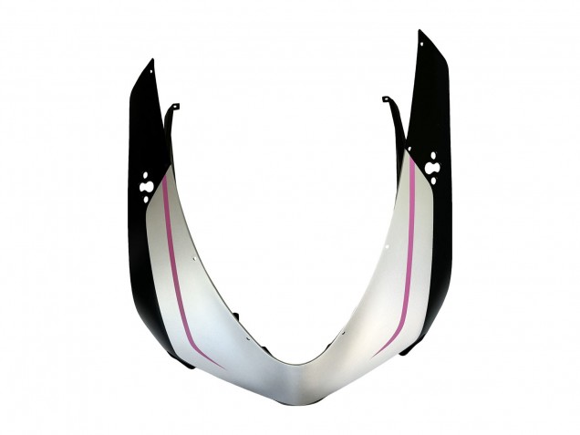 2007-2014 Ducati 848 Motorcycle Fairings - White Pink Glossy Black Connie
