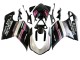 2007-2014 Ducati 848 Motorcycle Fairings - White Pink Glossy Black Connie