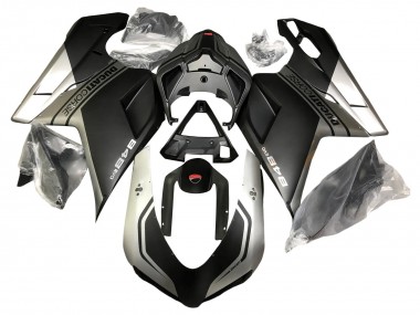 2007-2014 Ducati 848 Motorcycle Fairings - Silver Matte Black