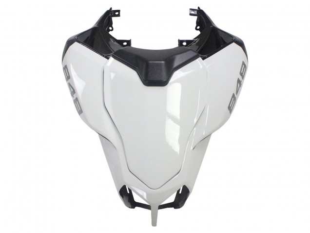 2007-2014 Ducati 848/1098/1198 Motorcycle Fairings - White Glossy Black Corse