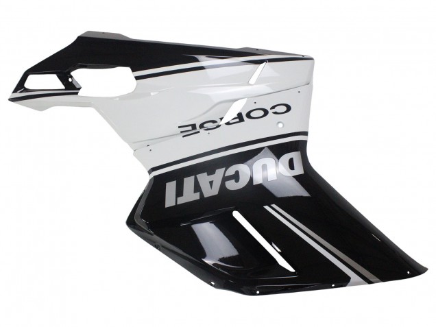 2007-2014 Ducati 848/1098/1198 Motorcycle Fairings - White Glossy Black Corse