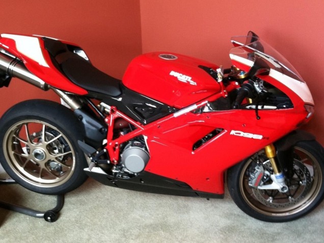 2007-2014 Ducati 1098 Motorcycle Fairings - White Red Glossy Black