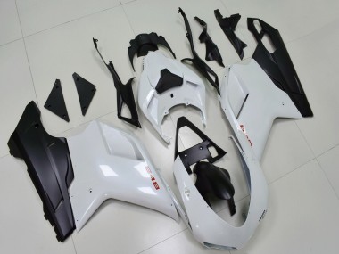2007-2014 Ducati 848 Motorcycle Fairings - White Matte Black