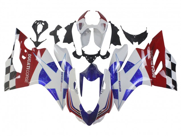 2011-2014 Ducati Panigale 899 Motorcycle Fairings - White Blue Red Black