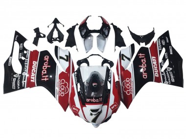 2011-2014 Ducati Panigale 899/1199 Motorcycle Fairings - White Red Glossy Black Aruba.it 7