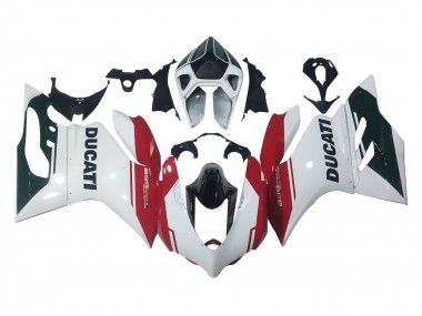 2011-2014 Ducati Panigale 899 Motorcycle Fairings - White Red Glossy Black