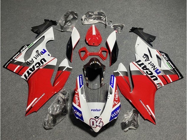 2011-2014 Ducati Panigale 899/1199 Motorcycle Fairings - White Red Blue Glossy Black Flex-Box Valsir 04