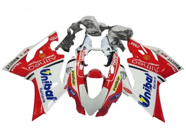 2011-2014 Ducati Panigale 899/1199 Motorcycle Fairings - White Red Blue Valsir Fiamm