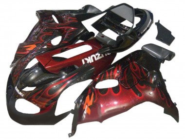 1998-2003 Suzuki TL1000R Motorcycle Fairings - Glossy Black Red Flame