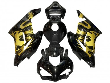 2004-2005 Honda CBR1000RR Motorcycle Fairings - Gold Glossy Black Dragon