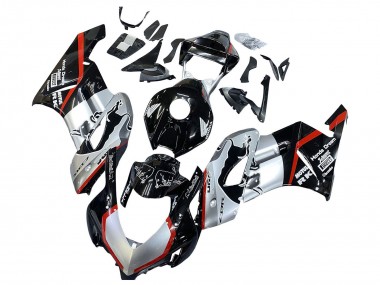 2004-2005 Honda CBR1000RR Motorcycle Fairings - Silver Glossy Black Red Stripe