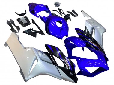 2004-2005 Honda CBR1000RR Motorcycle Fairings - Silver Blue Glossy Black